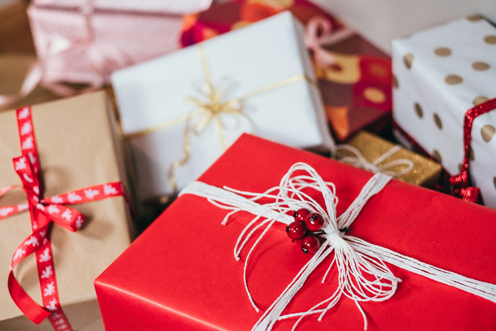 Wrapped Christmas gifts