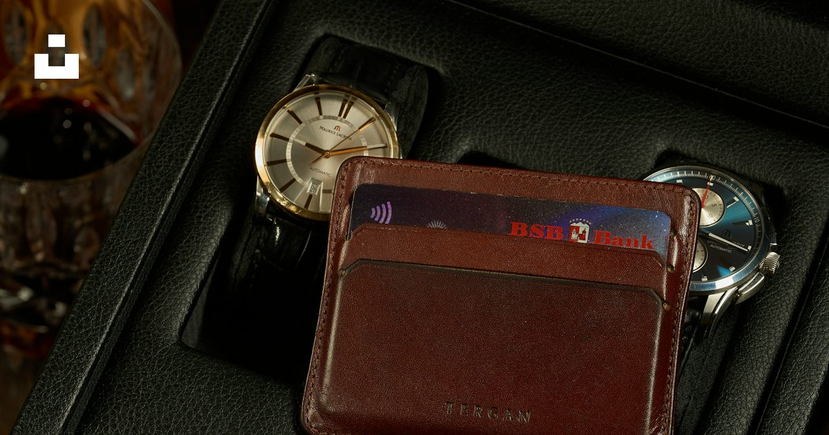 Watch and wallet in a gift box